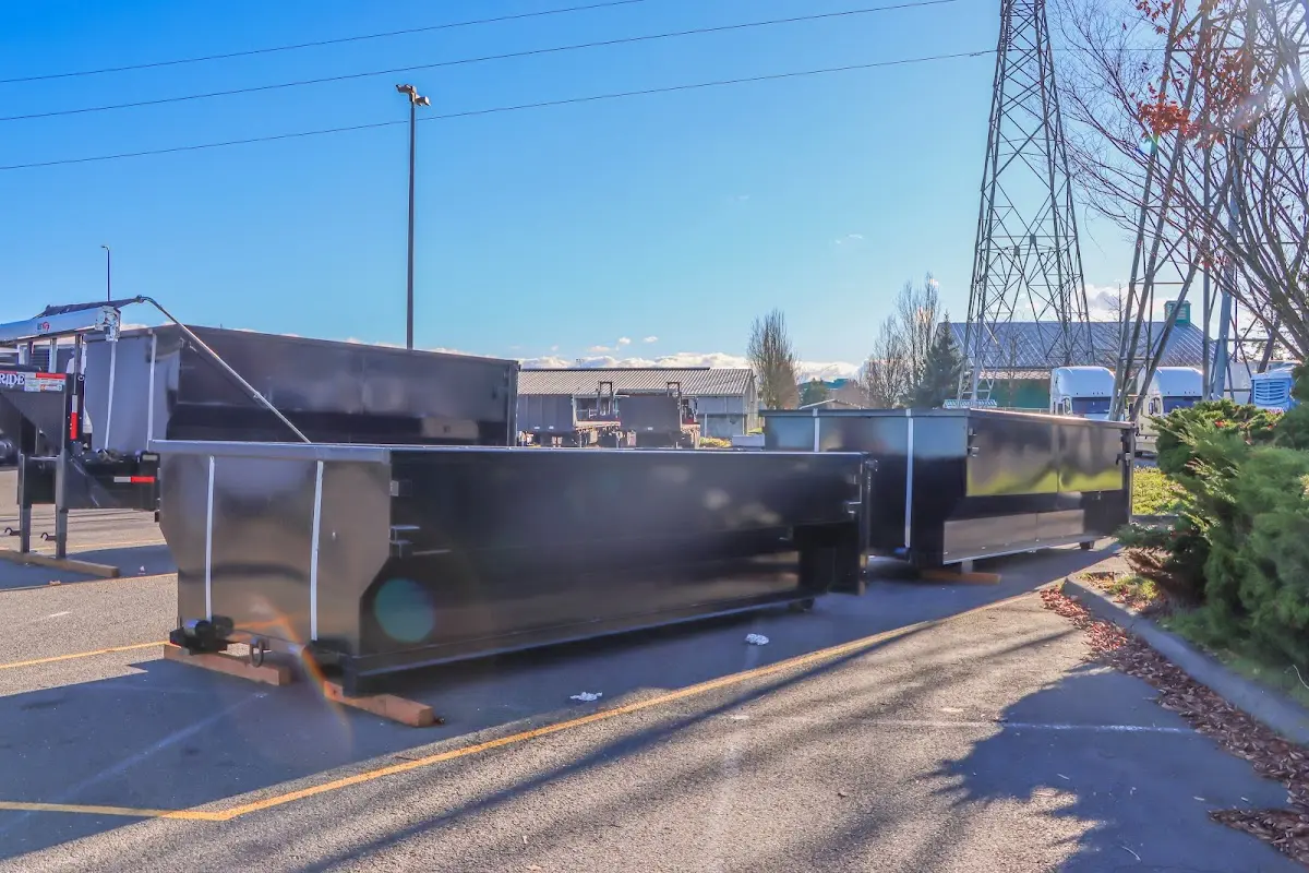 Roll-off dumpster ready for waste disposal at job site for 20 Yard Dumpster Rental in Cullowhee